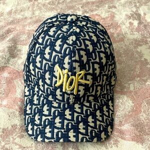Dior Navy and Beige Monogram Cap